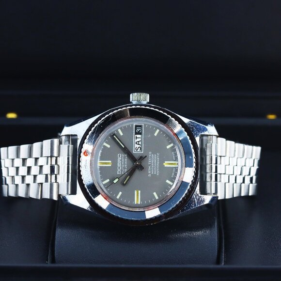 Dobro Divers Vintage Circa 1970s Automatic 38mm, Matte Grey Dial - Stainless Ste - Picture 4 of 9